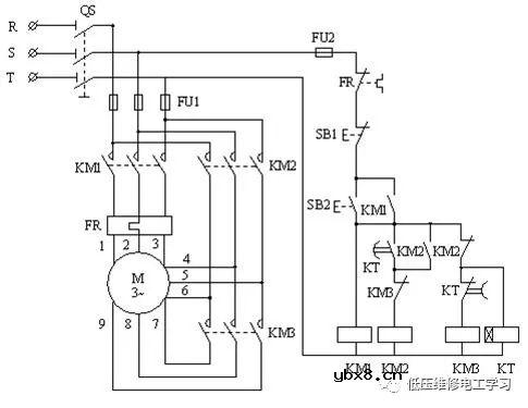 三相交流异步电动机降压起动控制电路 