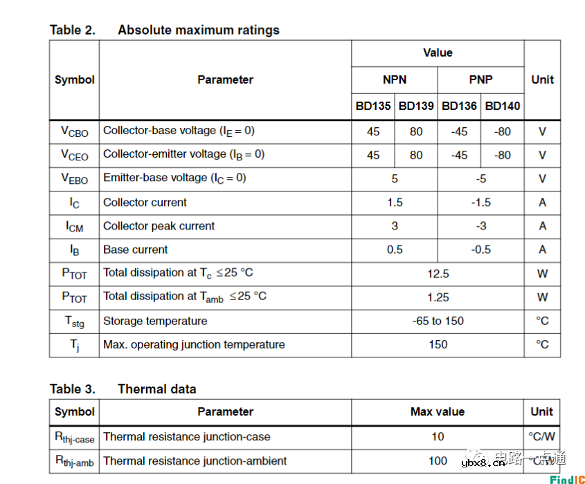 NPN晶体管BD139的用途和电路案例