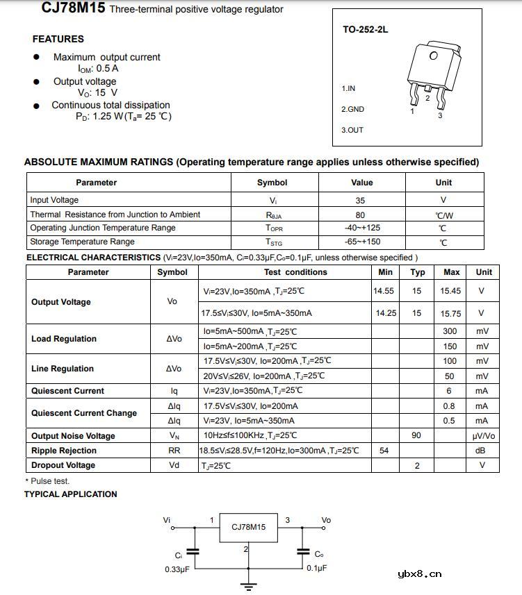 线性稳压器及LDO JSCJ CJ78M15特性参数与封装规格图解