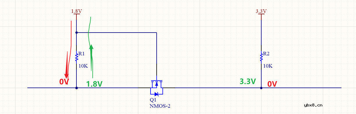 介绍一个使用单个MOS管来实现双向电平转换的电路