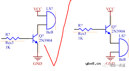 基于NPN和PNP三极管的蜂鸣器驱动电路图 三极管做开关的导通和关断条件