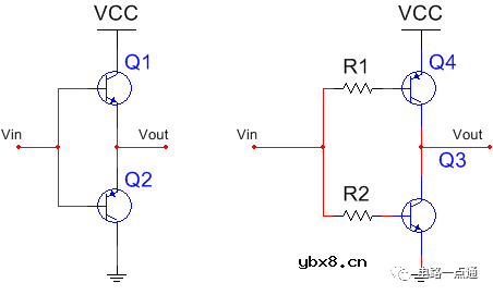 推挽电路两种模型详解:上P下N、上N下P