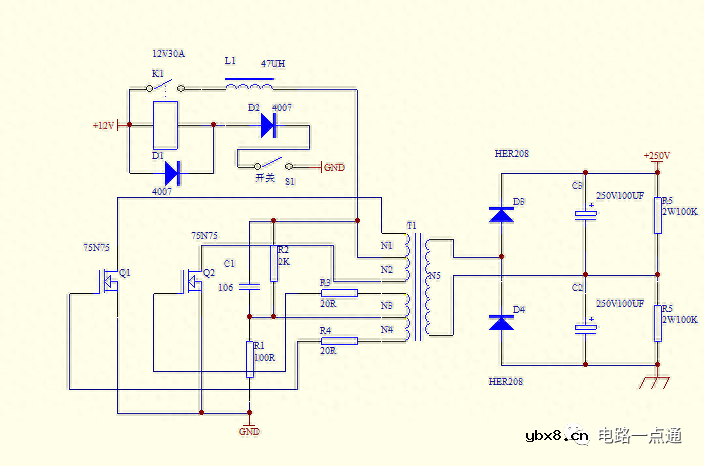 由MOS管构成的推挽自激电路设计