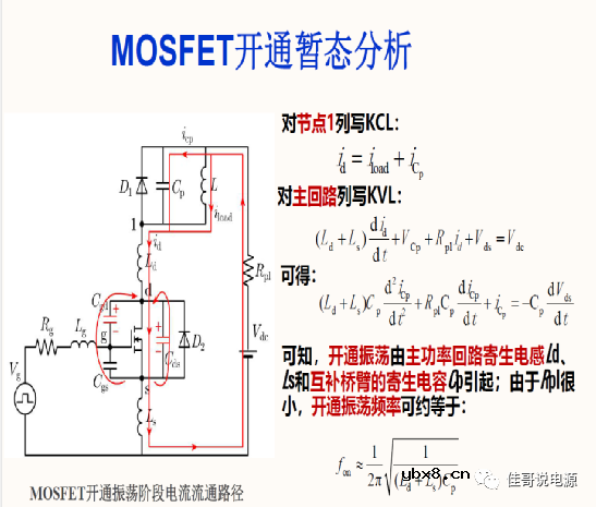 MOS驱动振荡模型及开关暂态分析