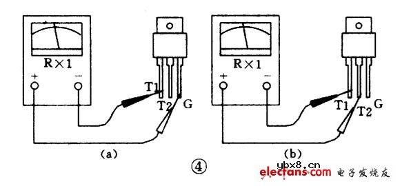 如何用万用表判定双向晶闸管电极