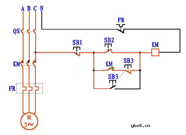 接触器点动加自保电路原理图解