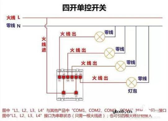 家装开关接线图怎么接