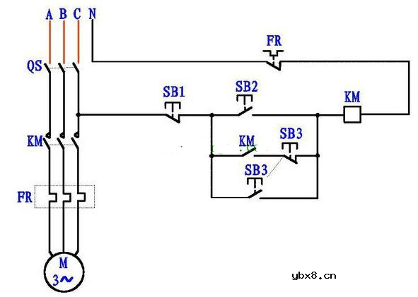 接触器点动加自保电路原理图解