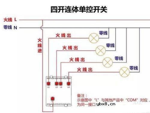 家装开关接线图怎么接