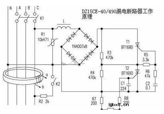 漏电保护器电路原理图