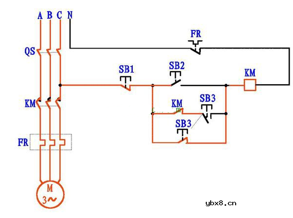 接触器点动加自保电路原理图解