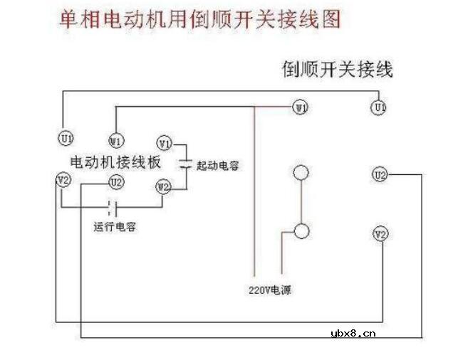 220v倒顺开关实物接线图