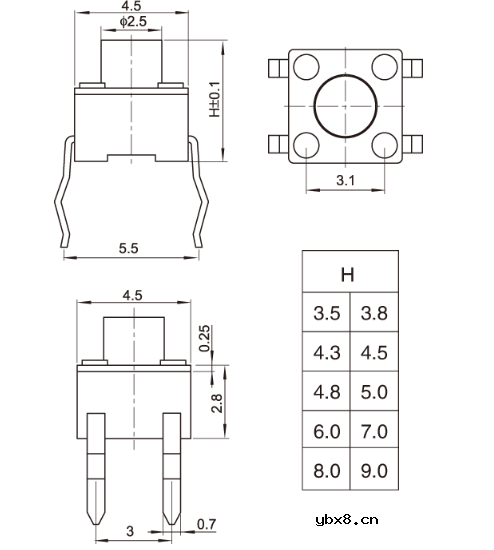 什么是常闭式轻触开关？常规的6*6轻触开关区别？