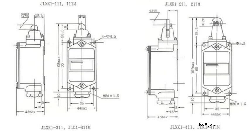 行程开关有多少种型号_行程开关型号图样大全