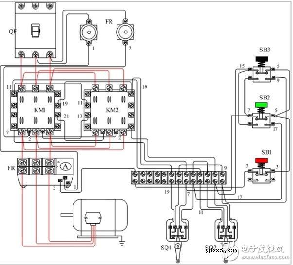 行程开关实物接线图