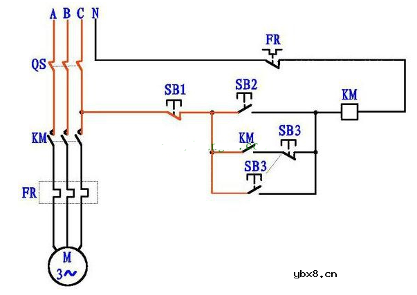 接触器点动加自保电路原理图解