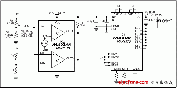 具高温保护的白光LED驱动器