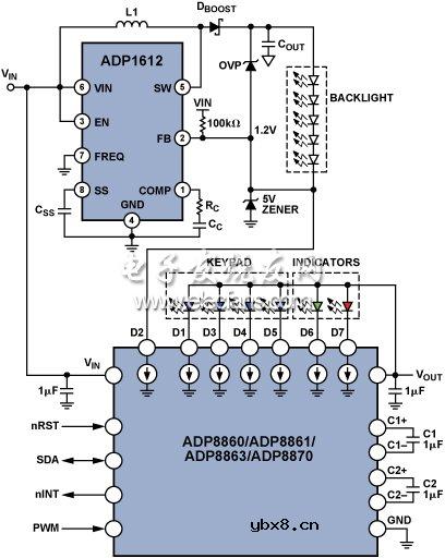 升压转换器实现易于编程的LED驱动器