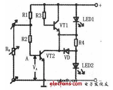 利用发光二极管制作的油面指示电路