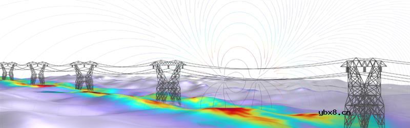 COMSOL -电力输电线的电场和磁场仿真