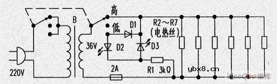 安全电压电热毯电路图