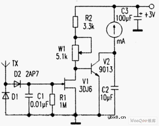 高灵敏度场强仪电路