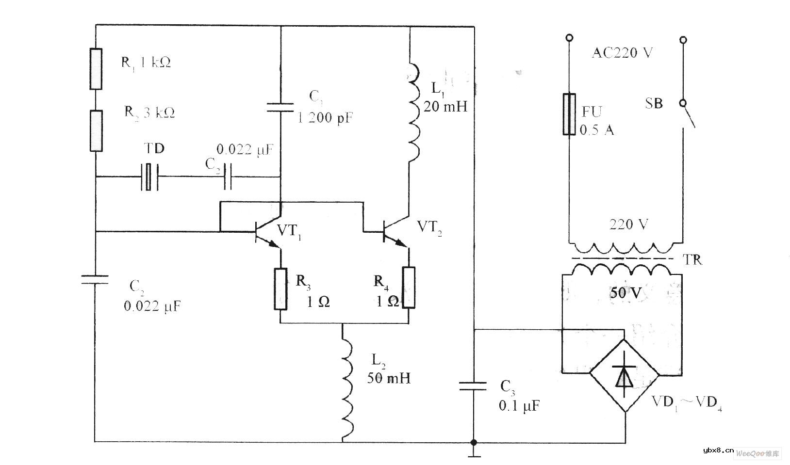 浴缸节能加氧器电路原理图