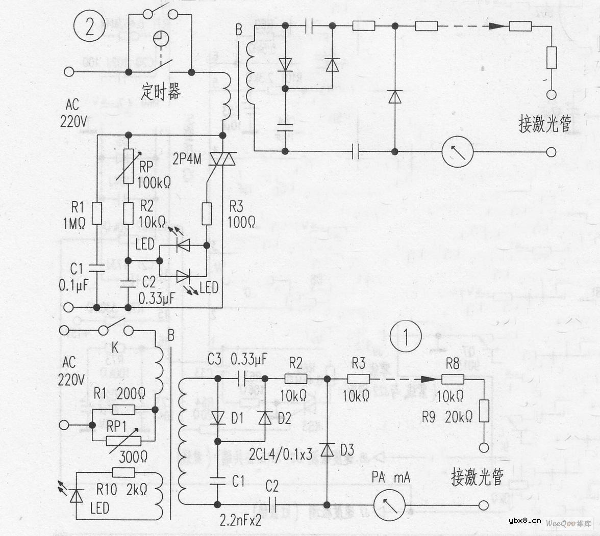 HN866型氦氖激光治疗仪电路图