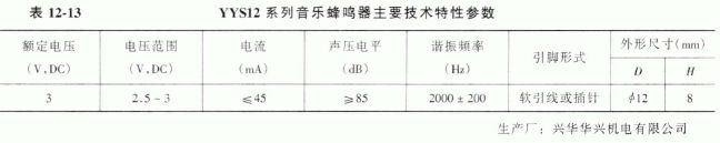 YYS12系列音乐声蜂鸣器