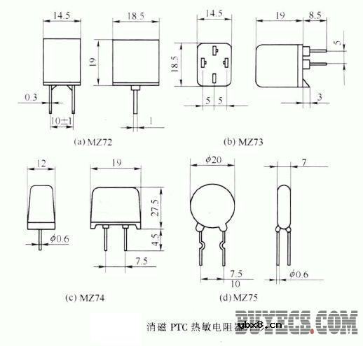 PTC (正温度系数)热敏电阻器