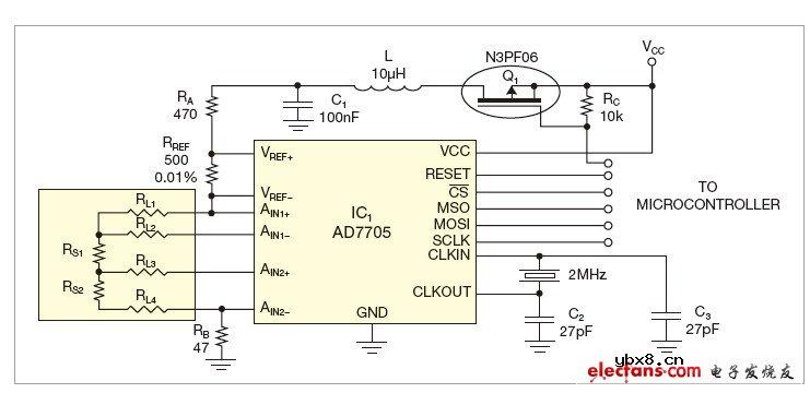 四线传感器的误差补偿