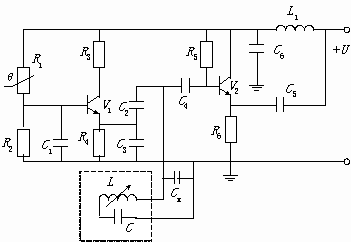 电涡流式传感器测量电路原理图