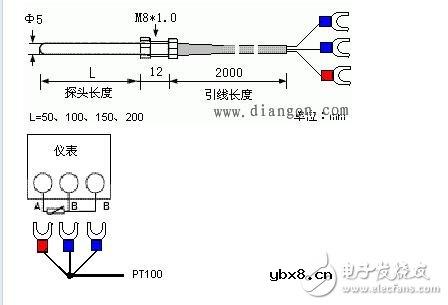 pt100温度传感器工作原理，pt100传感器接线图