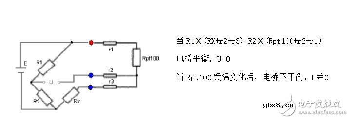 pt100温度传感器的三线接法，采用三线式接法的原因