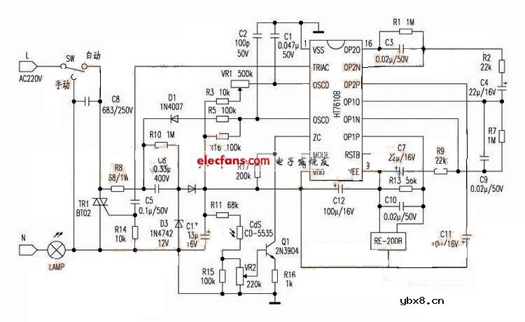 基于HT7610B的人体感应开关