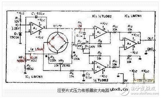 多款压力传感器的简单应用电路图 多款压力传感器的简单应用电路图