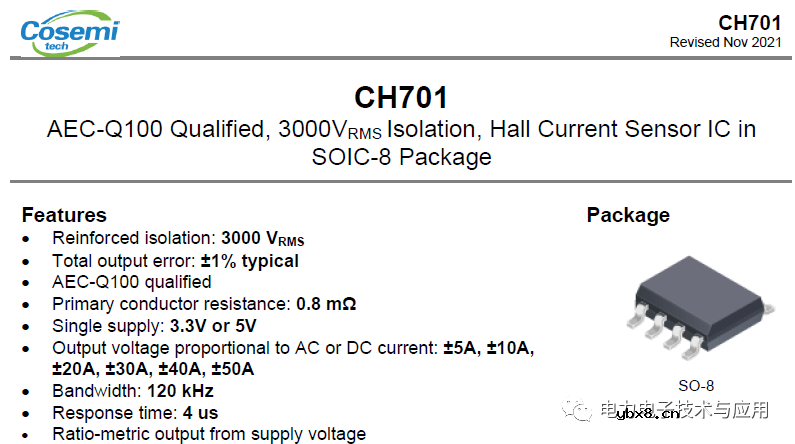 ACS712/CH701在电动方向盘电机驱动控制器的应用