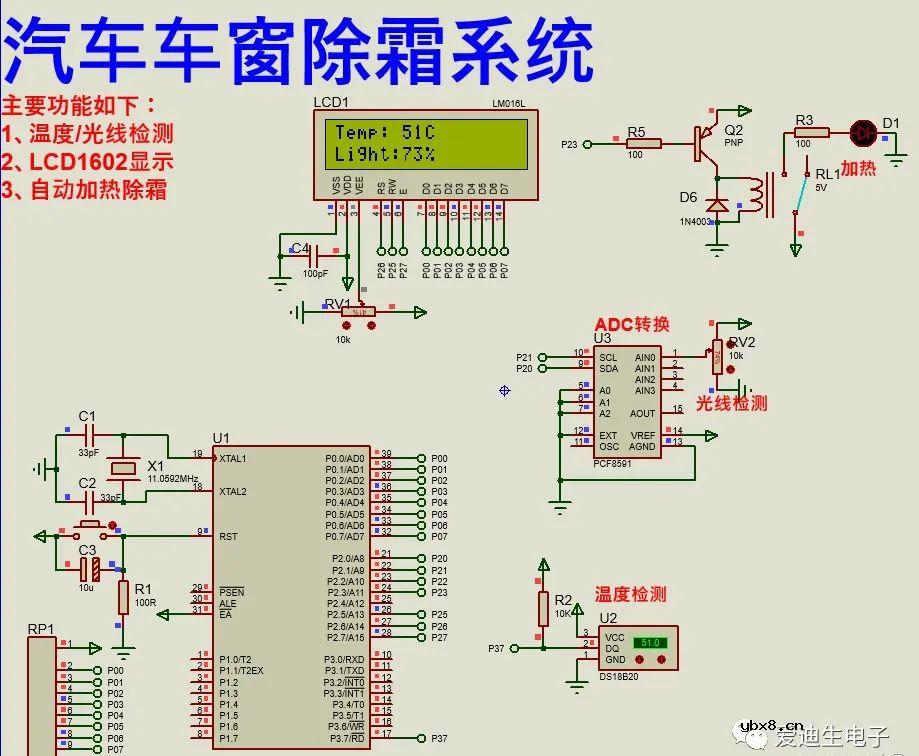 51单片机汽车车窗除霜系统设计案例