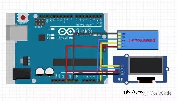 使用GY-30光照传感器模块来控制OLED显示屏的背光亮度