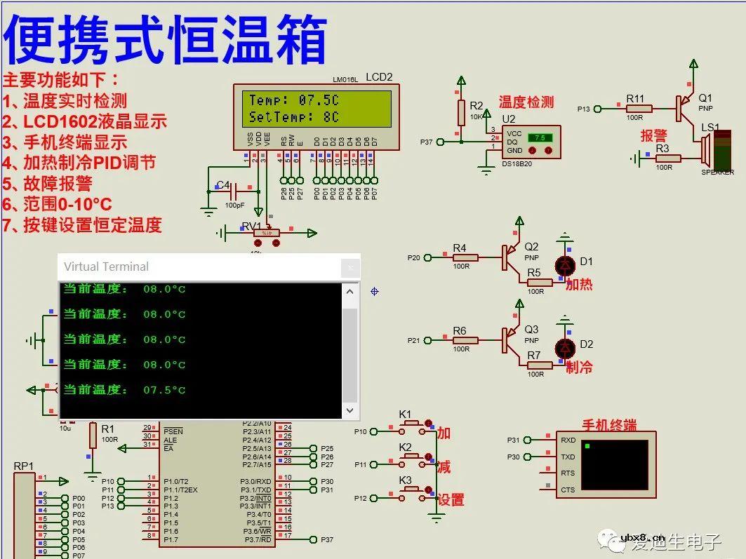 怎么去设计一种基于51单片机的便携式恒温箱？