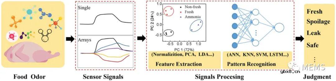 用于智能包装的柔性有机聚合物气体传感器及其系统集成