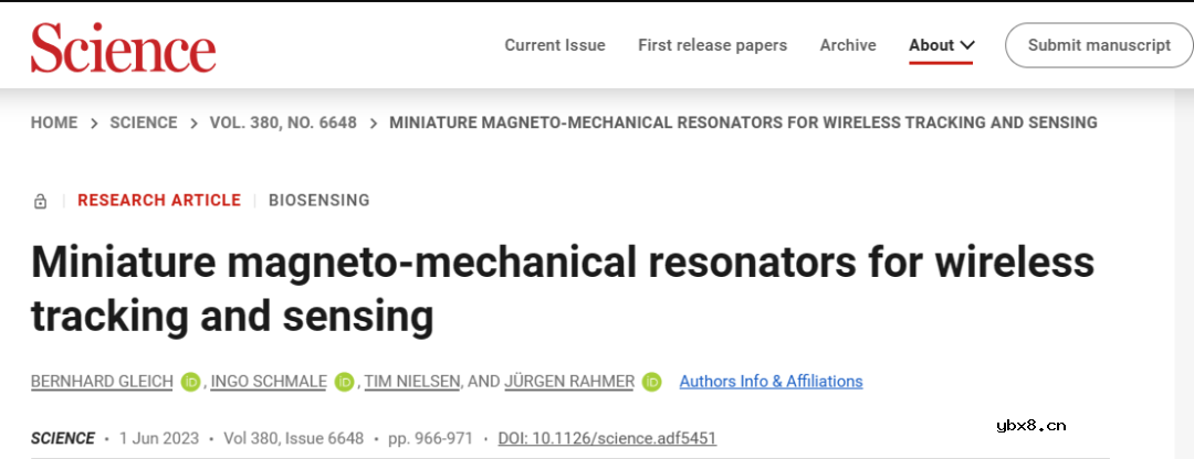 微型化磁机械谐振传感器用于微创医疗和健康监测