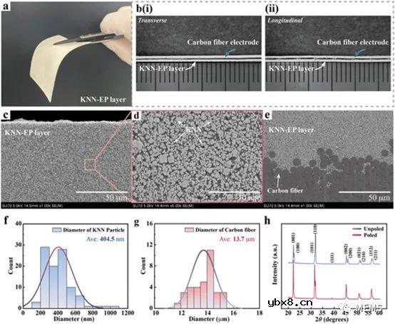 单向碳纤维强化的柔性压电纳米复合材料的原理、结构设计及应用