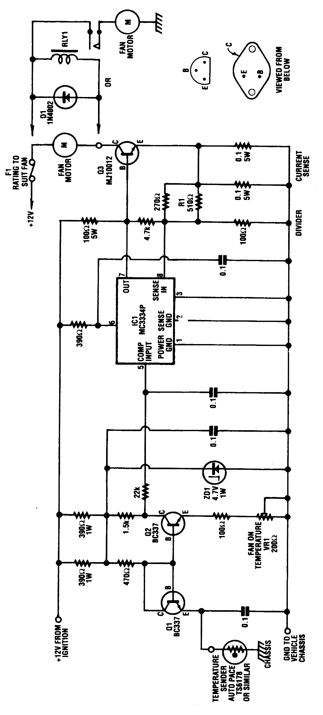 汽车电风扇的恒温SEITCH