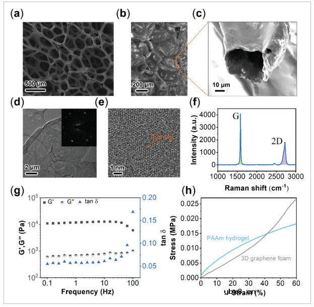 3D石墨烯泡沫与水凝胶集成,打造本质可拉伸运动传感器