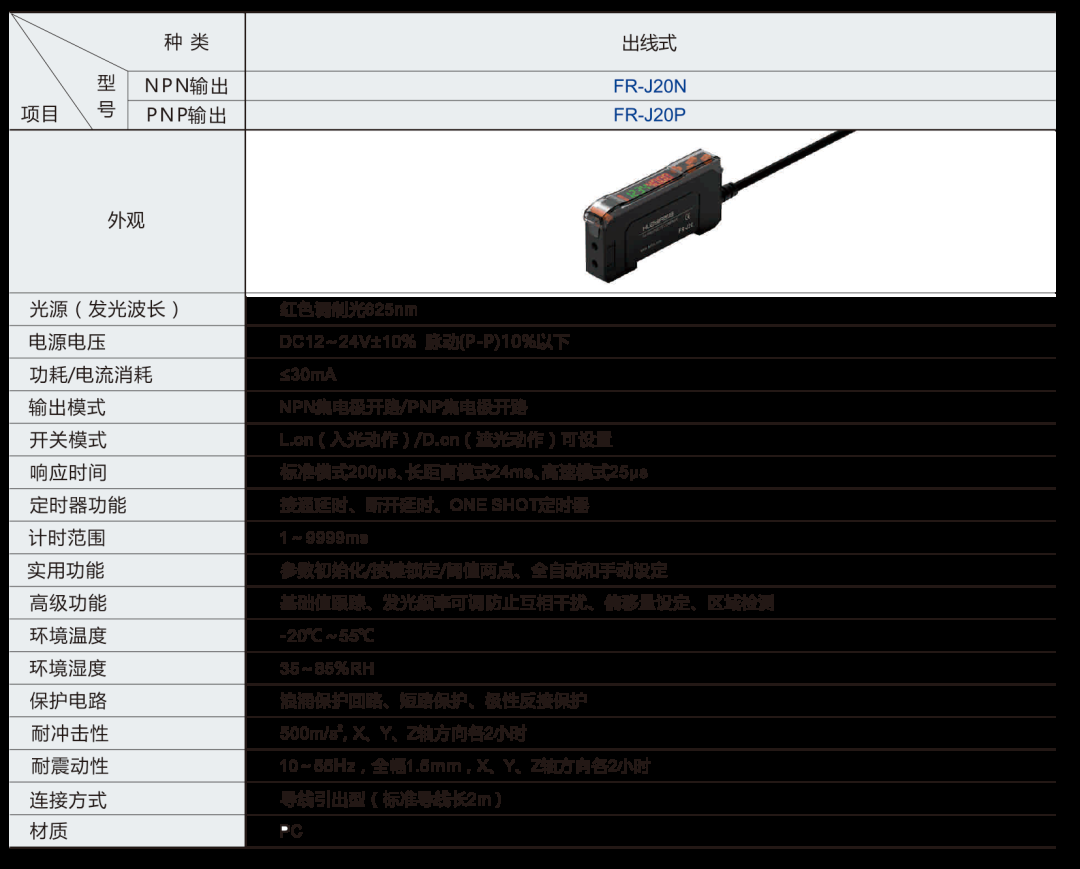 华怡丰传感器推出一款超高性价比FR-J20数字光纤传感器 华怡丰传感器推出一款超高性价比FR-J20数字光纤传感器
