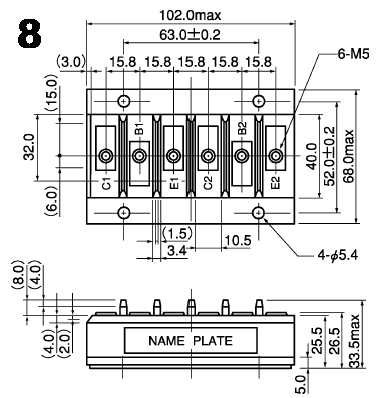 可控硅、达灵顿、IGBT、MOSFET等大功率模块外形图