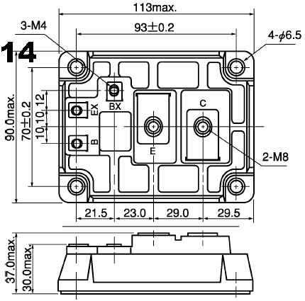 可控硅、达灵顿、IGBT、MOSFET等大功率模块外形图