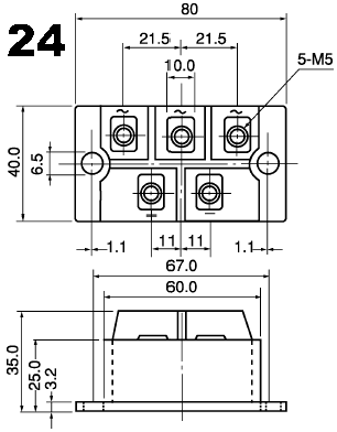 可控硅、达灵顿、IGBT、MOSFET等大功率模块外形图
