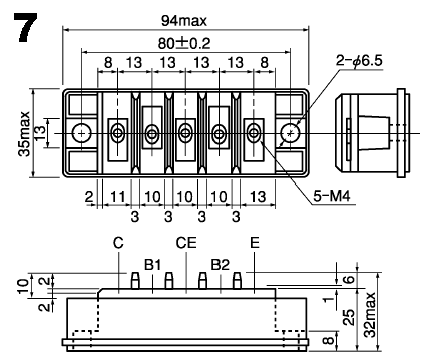 可控硅、达灵顿、IGBT、MOSFET等大功率模块外形图